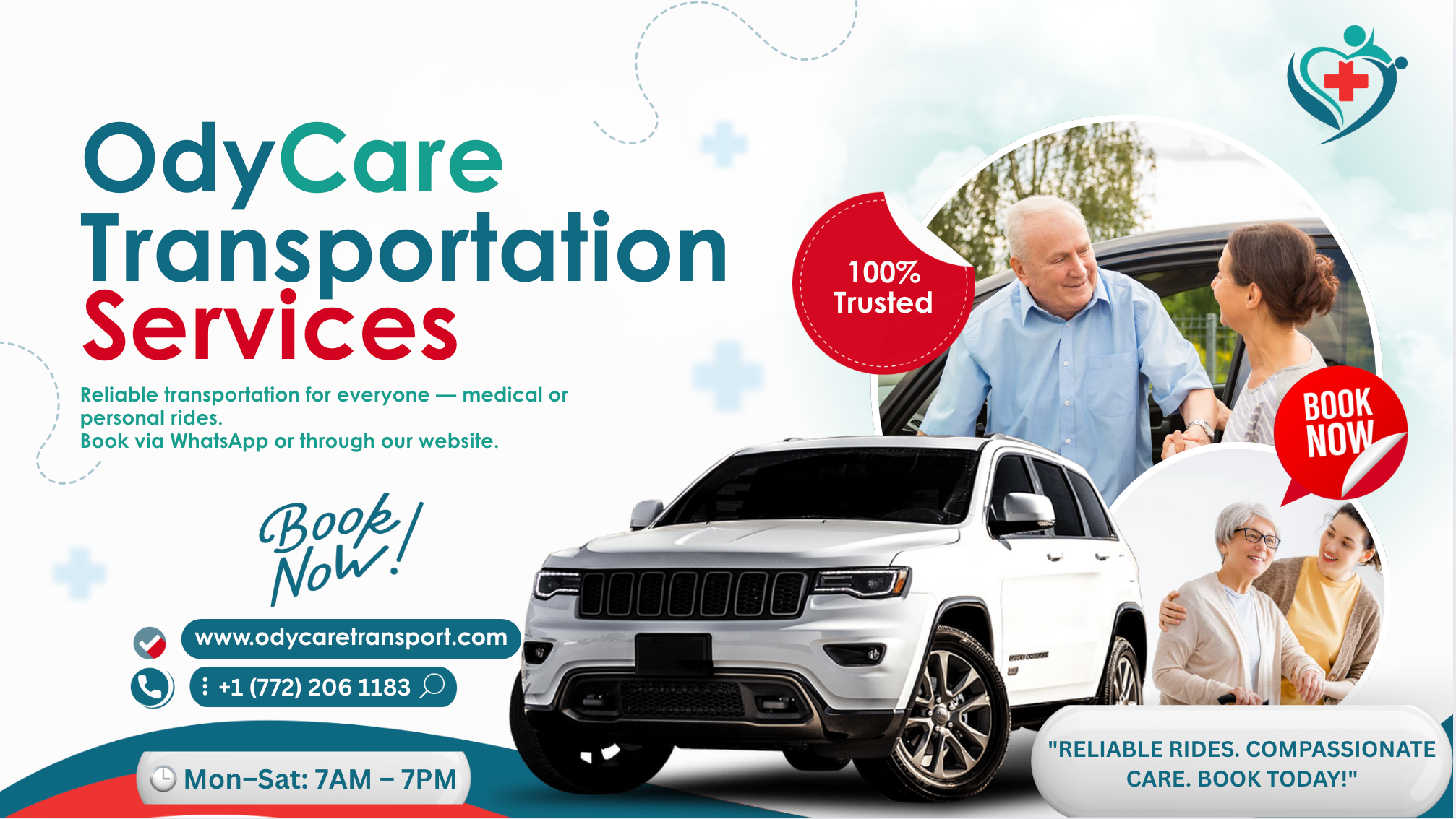 Reliable transportation for everyone — medical or personal rides. Book now with OdyCare Transport