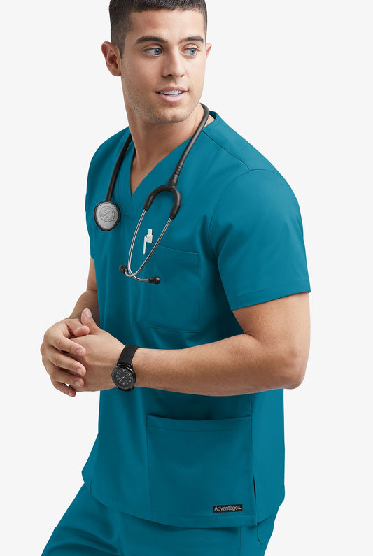 Advantage STRETCH Men's 6-Pocket V-Neck Scrub Top