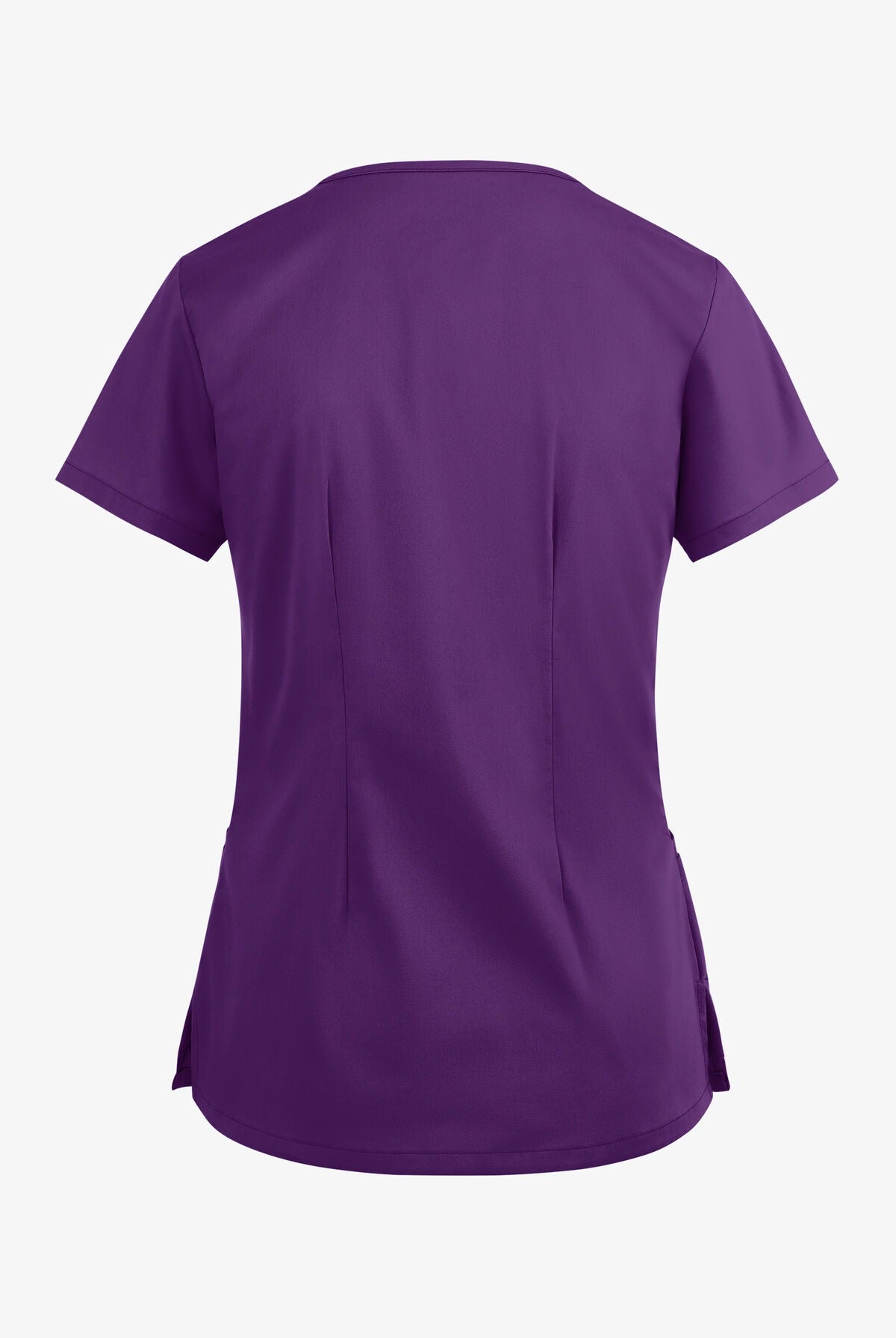 Butter-Soft STRETCH Women's 4-Pocket Curved Neck Zipper Scrub Top