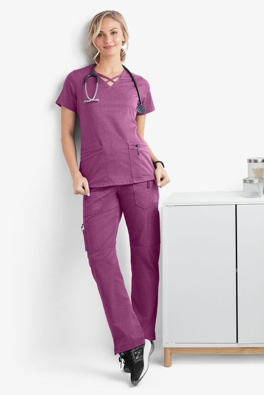 Butter-Soft STRETCH Women's 4-Pocket Crisscross Scrub Top