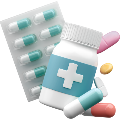 Illustration of pharmacy medication pickup service by OdyCare Transport for seniors and patients in Port St. Lucie